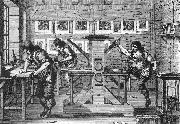 BOSSE, Abraham A Printer s Workshop oil painting
